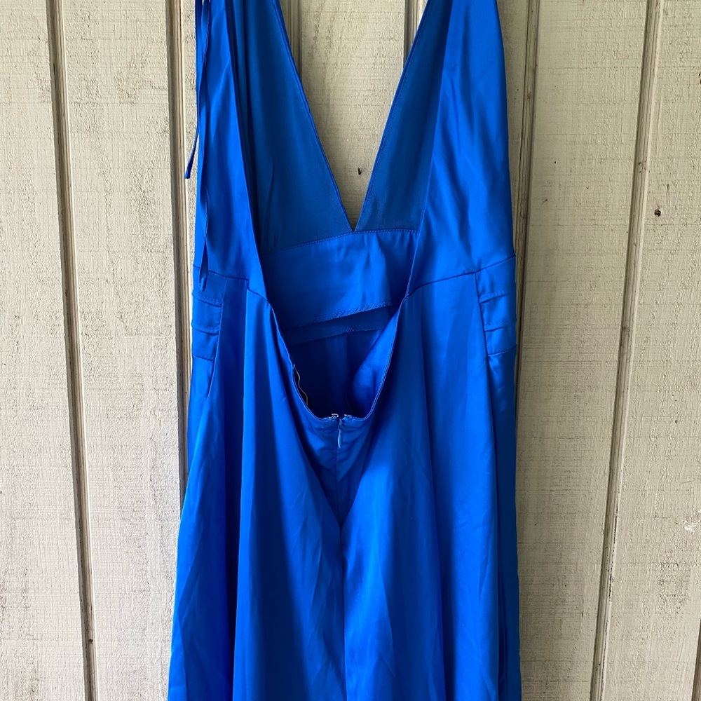 Forever 21 Bright Blue Halter Backless Mini Dress NEW WITH TAGS Size Large